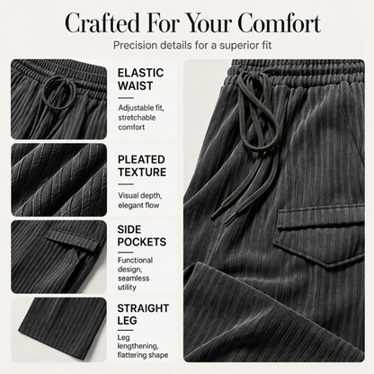 ⌛Limited-Time Offer-Women's Ribbed Drawstring Straight-Leg Trousers