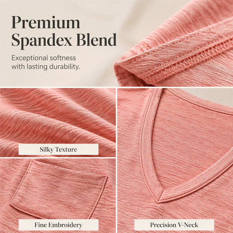 Women's V-Neck Casual Mid-Length Loose Fit Top