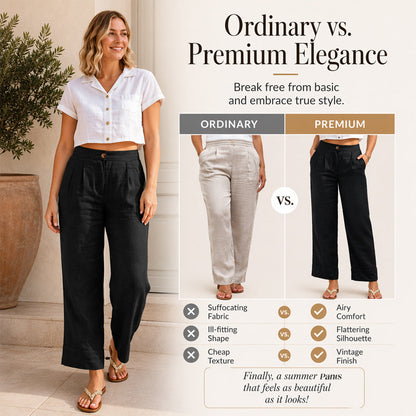Must-Have🔥👖 Lightweight Linen Blend Pants – Easy Drape & Classic Straight Leg for Work or Weekend