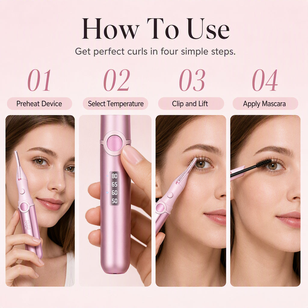 🔥💐50% Off Now！‼️ ✨Rechargeable Heated Eyelash Curler | Get Long-Lasting Perfect Lash Curls Anytime🔋
