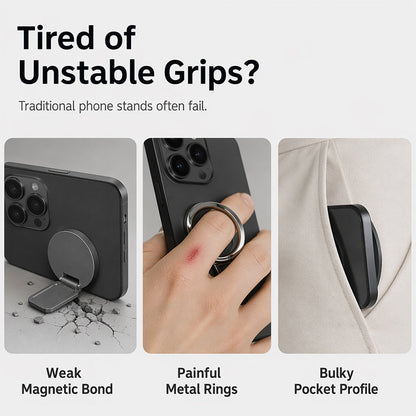 Magnetic Phone Ring Holder with Finger Strap