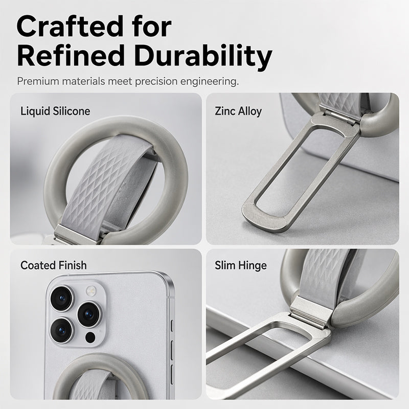 Magnetic Phone Ring Holder with Finger Strap