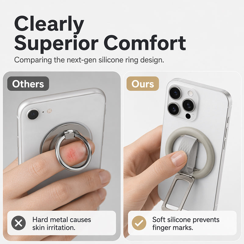 Magnetic Phone Ring Holder with Finger Strap
