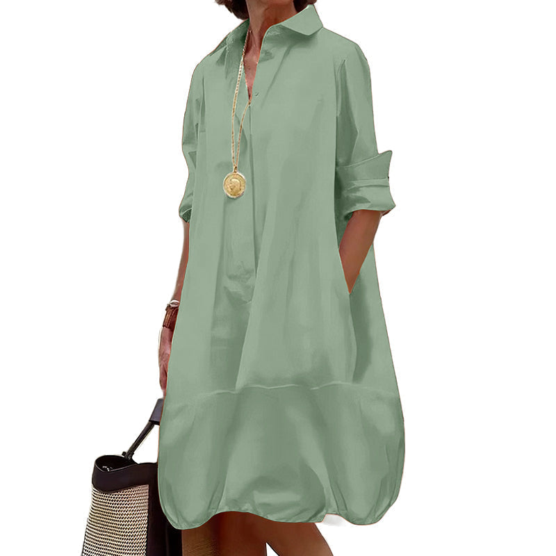Women's Casual Button Down Shirt Dress