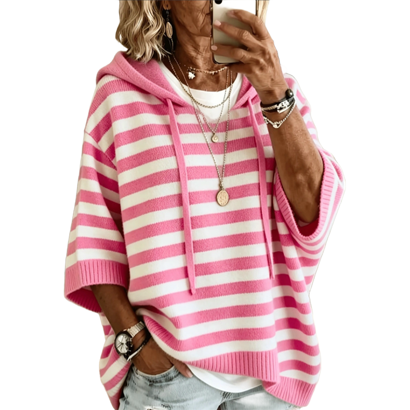 ✨🛍️Fresh Drop - Casual Hooded Pullover with Stripes – Easy Style for Coffee Runs or Relaxed Days