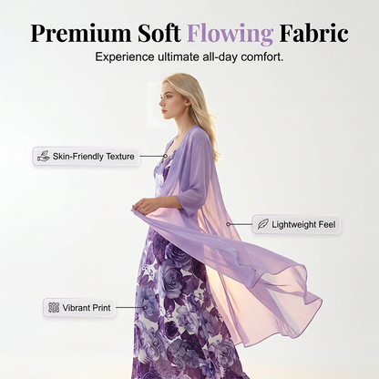 Trending Now⭐Elegant Maxi Dress with Sheer Cover-Up🍃Lightweight Fabric & Graceful Maxi Length for Everyday Elegance