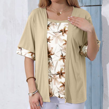 ⌛Limited-Time Offer-Floral Printed Mock 2-Piece Top