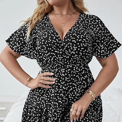 Women's Casual Polka Dot V-Neck Dress