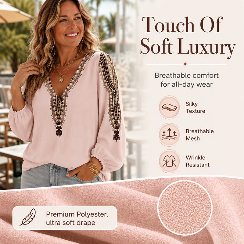 ✨🛍️Fresh Drop - V-Neck 3D Print Long Sleeve – Flattering Fit & Modern Aesthetic for Any Wardrobe
