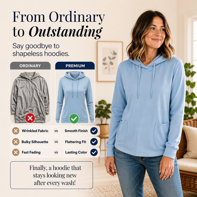 Women's Casual Hoodie with Drawstring & Pockets