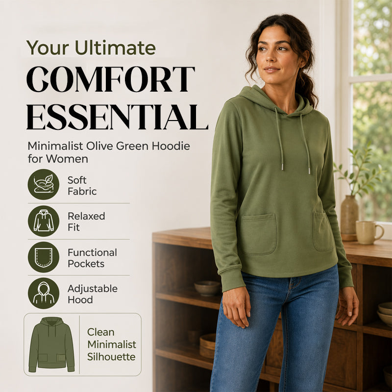 Women's Casual Hoodie with Drawstring & Pockets