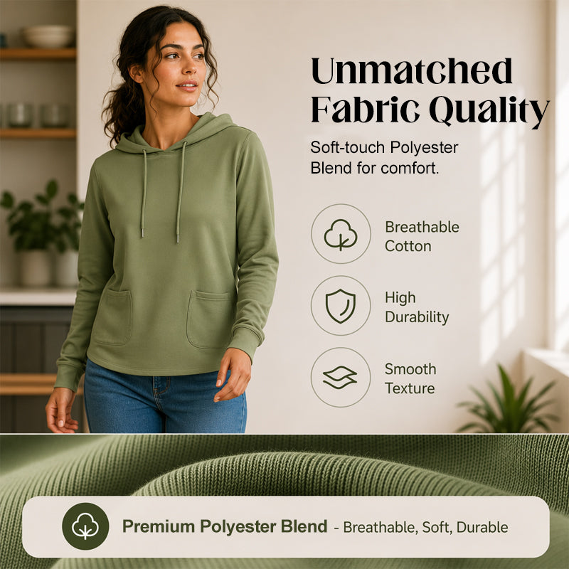 Women's Casual Hoodie with Drawstring & Pockets