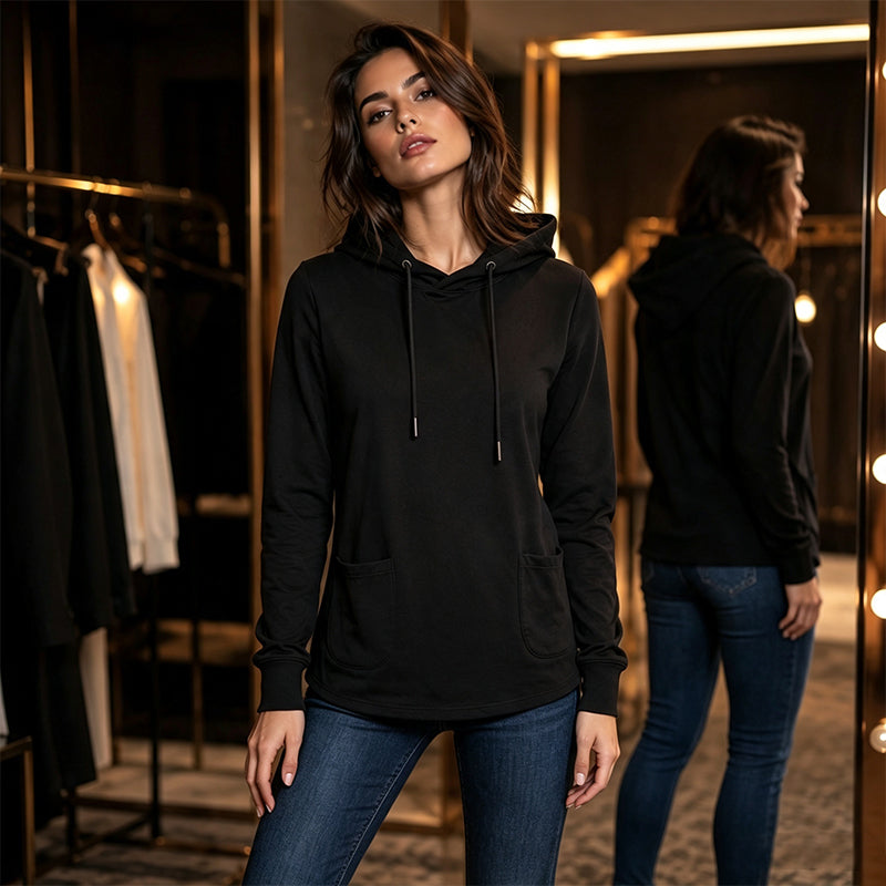 Women's Casual Hoodie with Drawstring & Pockets