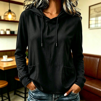 Women's Casual Hoodie with Drawstring & Pockets