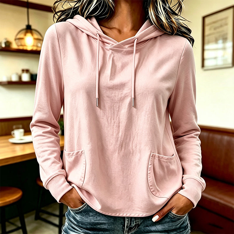 Women's Casual Hoodie with Drawstring & Pockets