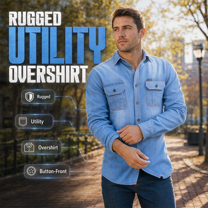 Bestseller🏆👔 Classic Cotton Shirt with Denim Aesthetic – Relaxed Silhouette & Timeless Style for Everyday Wear