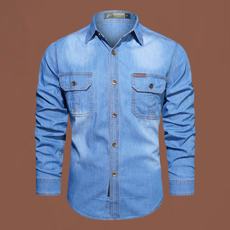 Bestseller🏆👔 Classic Cotton Shirt with Denim Aesthetic – Relaxed Silhouette & Timeless Style for Everyday Wear