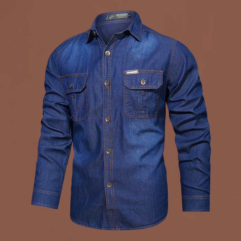 Bestseller🏆👔 Classic Cotton Shirt with Denim Aesthetic – Relaxed Silhouette & Timeless Style for Everyday Wear