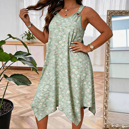✨🛍️Fresh Drop - Daisy Print Sleeveless Maxi – Breathable Comfort & Effortless Vacation Vibes 🍃