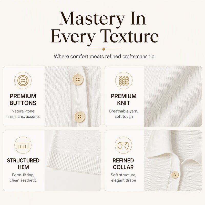 Bestseller🏆👚 Elegant Lapel Collar Knit – Timeless Design & All-Day Comfort for Every Look