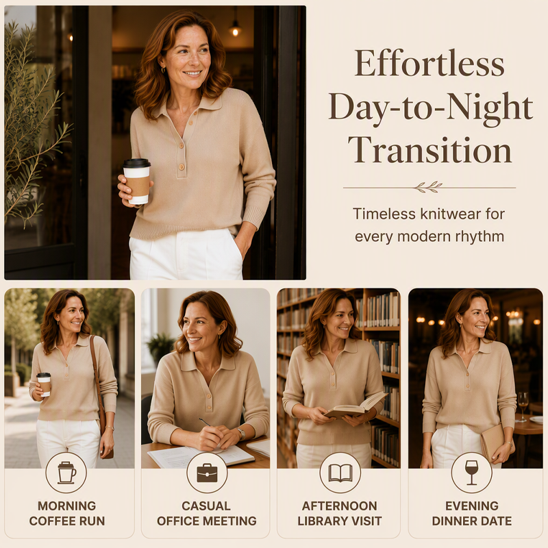 Bestseller🏆👚 Elegant Lapel Collar Knit – Timeless Design & All-Day Comfort for Every Look