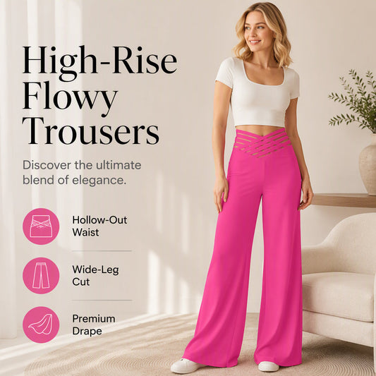 Women's Casual High-Waisted Wide-Leg Pants