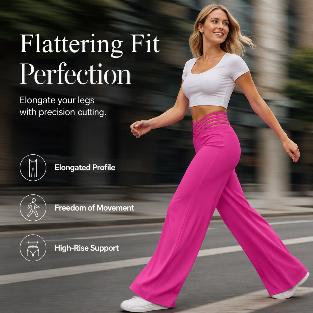 Women's Casual High-Waisted Wide-Leg Pants