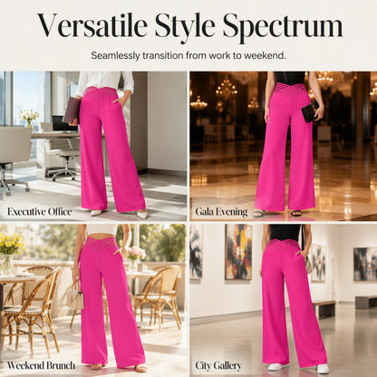 Women's Casual High-Waisted Wide-Leg Pants