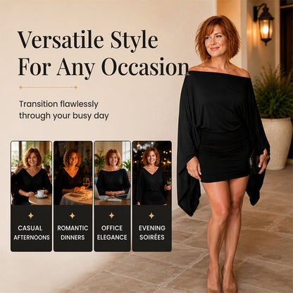 Women's Off-Shoulder Batwing Sleeve Bodycon Dress