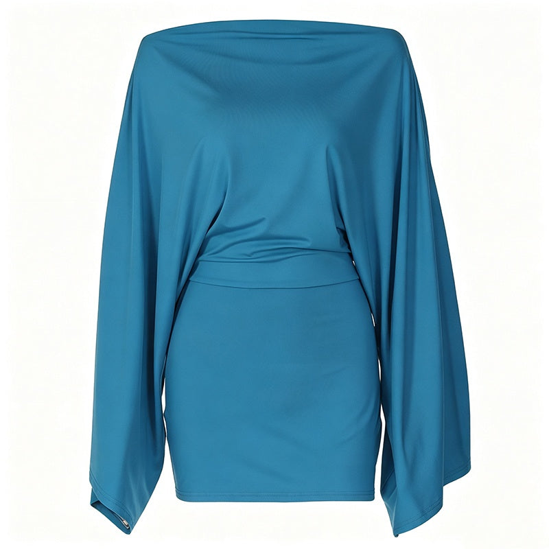 Women's Off-Shoulder Batwing Sleeve Bodycon Dress