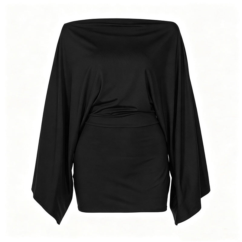 Women's Off-Shoulder Batwing Sleeve Bodycon Dress