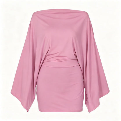 Women's Off-Shoulder Batwing Sleeve Bodycon Dress