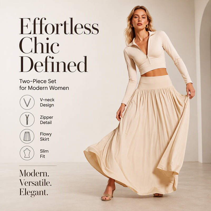 Women's Crop Top & Maxi Skirt Set