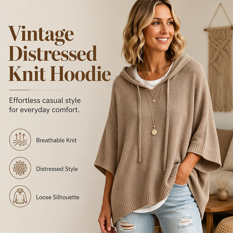 Women's Hooded Drawstring Knit Pullover