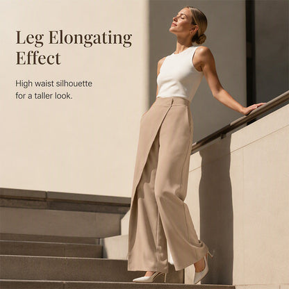 Women's High Waisted Asymmetric Wrap Suit Pants