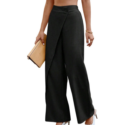 Women's High Waisted Asymmetric Wrap Suit Pants