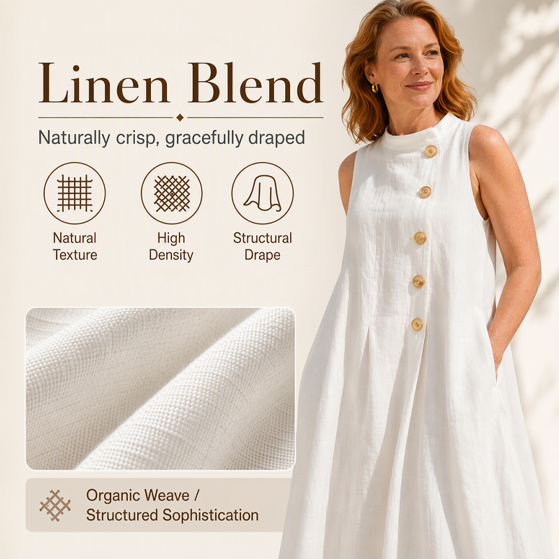 Women's Chic Sleeveless Button Maxi Dress