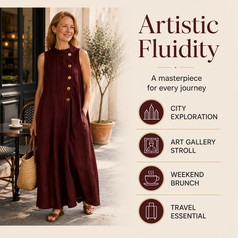 Women's Chic Sleeveless Button Maxi Dress