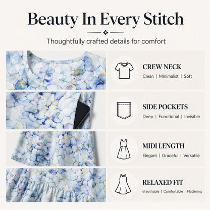 ✨Trending Now 👗 Women's Short Sleeve Printed Dress with Pockets
