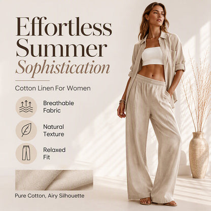 Women's Elastic Waist Wide-Leg Pants