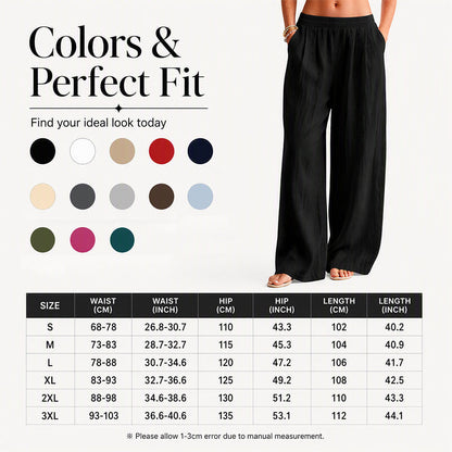 Women's Elastic Waist Wide-Leg Pants