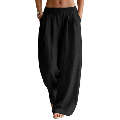 Women's Elastic Waist Wide-Leg Pants