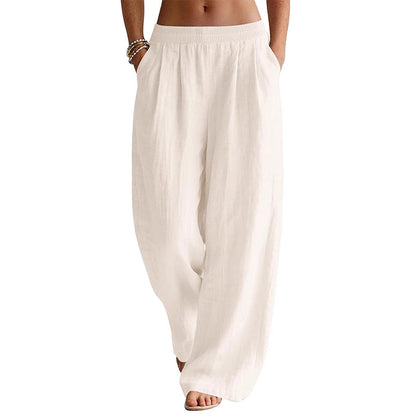 Women's Elastic Waist Wide-Leg Pants
