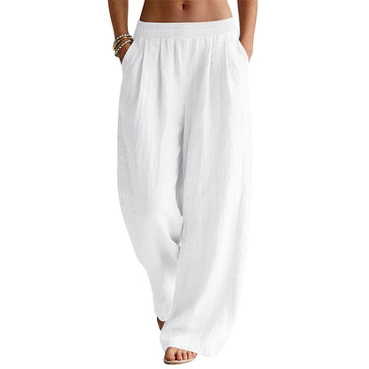 Women's Elastic Waist Wide-Leg Pants