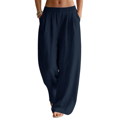 Women's Elastic Waist Wide-Leg Pants