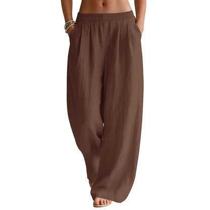 Women's Elastic Waist Wide-Leg Pants