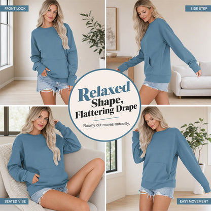 🥳2026 HOT SALE🥳💞Women's Casual Oversized Crewneck Sweatshirt