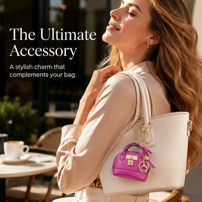 👜💛 LIMITED TIME 50% OFF! 🔑Mini Shell Bag Keychain – PU Leather Lipstick Coin Purse with Golden Padlock & Tassel