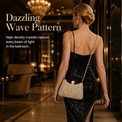 👛🤍 2026 Sale — Over 31,500 Sold! 💍Elegant Pearl Clasp Evening Clutch Bag – Rhinestone & 3-in-1 Luxury