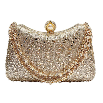 👛🤍 2026 Sale — Over 31,500 Sold! 💍Elegant Pearl Clasp Evening Clutch Bag – Rhinestone & 3-in-1 Luxury